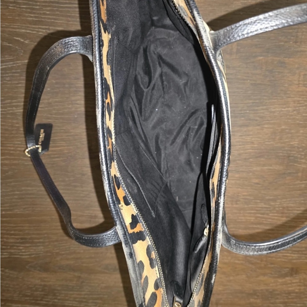 Coach Brown and Black Leopard Print City Tote - Picture 7 of 8